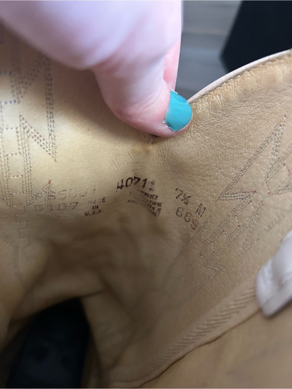 Leather Embroidered Western Boots with Turquoise Stud Detail - Picture 5 of 8